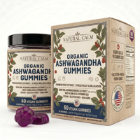 Gummies d'Ashwagandha à Marque Blanche KSM-66 pour Adultes : Soulagement du Stress, Relaxation et Soutien au Sommeil – Végétaliennes et Sans Gluten
