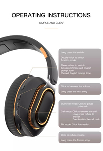 Cuffie Bluetooth Wireless Over-Ear Impermeabili per <span class=keywords><strong>Computer</strong></span> e Telefoni Cellulari, <span class=keywords><strong>Elettronica</strong></span> di Consumo Popolare - Product Image 3