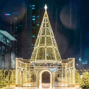 Multicolor Christmas Tree with LED <b>Lights</b> Decorative Artificial Tree for Indoor Outdoor Holiday Display - Product Image 1