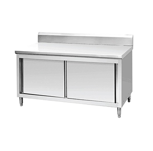 Alas de cocina, mesa de trabajo gruesa de acero inoxidable 201 1,0 de MM para puerta corredera de cocina comercial, fabricación de acero - Product Image 3