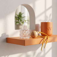 Diffuseur de parfum pour voiture en verre transparent cylindrique de 8 ml, flacon suspendu avec bouchon en bois à vis et joint