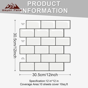 <span class=keywords><strong>Azulejos</strong></span> de Pared Decorativos Geométricos Modernos 3D Wayon, Impermeables, <span class=keywords><strong>para</strong></span> Paredes Interiores de Cocina, Fáciles de Instalar con Adhesivo - Product Image 3