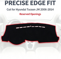 Tapis de tableau de bord intégral antidérapant en polyester anti-éblouissement, protection solaire, pour Hyundai Tucson JM 2006-2014 (conduite à gauche) – Vente chaude