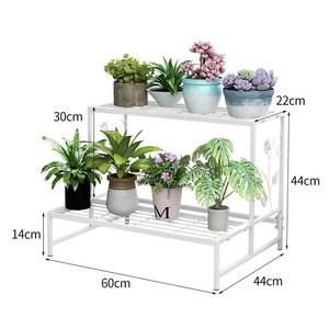 Étagère pour plantes en fer de patio Étagère de jardin Présentoir à fleurs Support pour plantes 3 niveaux Porte-plantes en métal de style <span class=keywords><strong>escalier</strong></span> - Product Image 1