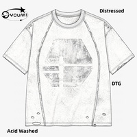 Fabricants de vêtements YOUMI ODM/OEM, logo personnalisé, impression sérigraphique de haute qualité, impression DTG, streetwear délavé à l'acide, vintage Y2K