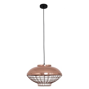 Lámpara colgante E27 en color cobre con dimensiones de 40x40 cm, ideal para decoración de interiores y ambientes modernos. - Product Image 1