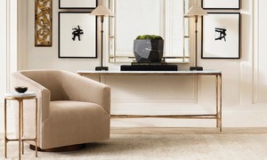 إطار حديدي من الرخام الطبيعي الفريد الصناعي قابل للتمديد ضيق من الذهب غرفة المعيشة في مدخل المنزل - Product Image 4