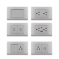 Enchufe de interruptor de pared de Panel de ordenador oculto de 15A de alta calidad estándar americano al por mayor 1 2 3 4 grupo 3 enchufe doméstico de 5 pines