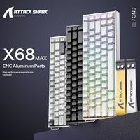Teclado para Juegos ATTACK SHARK X68MAX de Aleación de Aluminio con Interruptor Magnético, 8K Polling, Mecánico CNC, Luz RGB