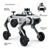 Robot chien quadrupède commercial M1 Smart Navigation Pro à roues et jambes, avec PLC et boîte de vitesses, construction métal-caoutchouc, alimenté par l'IA