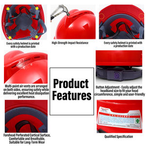หมวกนิรภัยสำหรับงานก่อสร้าง ระบายอากาศได้ดี สำหรับวิศวกรรมก่อสร้าง ป้องกันแรงงาน  แบบเสริมความแข็งแรงด้วยโครงสามเหลี่ยม  หนาขึ้นและระบายอากาศได้ดี - Product Image 3