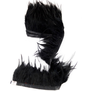 Garniture et frange de plumes de hackle de selle de coq de couleur noire de vente bon marché pour la décoration de dentelle de <span class=keywords><strong>tissu</strong></span> de plume de costumes de fête de carnaval - Product Image 5