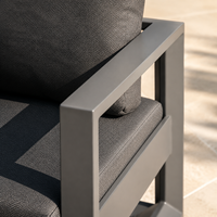 Outdoor Aluminium-Sofagarnitur für Garten und Terrasse Moderne 4-teilige Möbelgarnitur Wetterfestes Ecksofa für Villa und Gewerbe