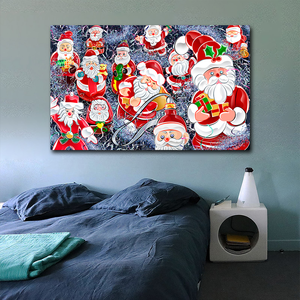 Venta caliente de Navidad estilo cómico lindo Santa Claus impresión lienzo pintura decoración del hogar decoración del hotel - Product Image 3