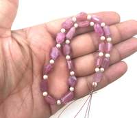 21 Pièces de Perles de Saphir Rose de Grade AAA, Gemmes Facettées Remplies de Verre, Scintillantes, 5x10-9x13 MM, Vente en Gros, Haute Qualité, Troisième Qualité