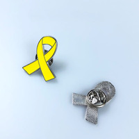 Insigne d'épingle en émail en gros logo personnalisé médical coeur sida cancer du sein rose jaune ruban émail épinglette