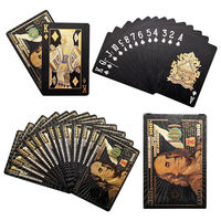 Cartes à Jouer de Luxe Noires et Dorées en PVC – Écologiques, Imperméables, Durables, avec Dorure à Chaud Personnalisable – Jeu de Poker pour Fêtes et Promotions