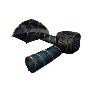 Nouvelle cage pour animaux de compagnie 4-en-1, tunnel de jeu pour chat et chien, tente combinée pliable et portable, tente d'été, niche pour chien camouflage - Product Image 4