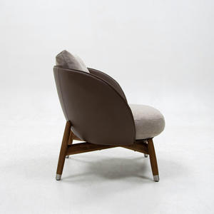 Chaise longue minimaliste moderne en cuir et tissu, fauteuil relaxant, confortable pour le salon et la chambre à coucher - Product Image 5