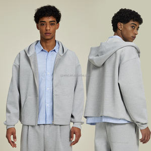 الرجال أبلى فارغة كبيرة الحجم اقتصاص بوكسي سحاب لينة طبقة الهواء هوديس + سترة سكوبا مع هودي وجيب - Product Image 3