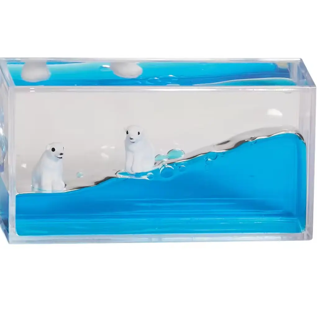 OEM Customized Blue Acrylic 3D Floater Liquid Photo Frame for Home Decoration Oil Acrylic Plastic Frames