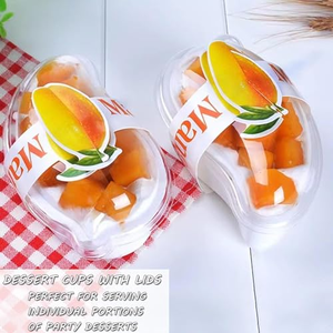 Boîte d'emballage jetable transparente en PET avec couvercle pour gâteau à la mangue, dessert, biscuit, pâtisserie, mousse glacée - Product Image 3