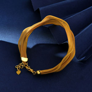 Bijoux de mode en gros, argent sterling 925, plaqué or jaune 18 carats, zircon, bracelet tendance en dentelle et maille, cadeaux chrétiens - Product Image 3