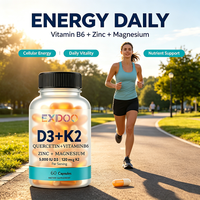 Kapsul Vitamin D3 K2 5000 IU Magnesium B6 Zinc Quercetin untuk Kesehatan Energi, Imunitas, dan Otot (Grosir)