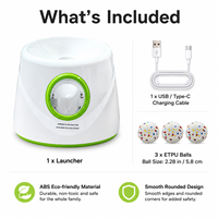 Lanceur automatique de balles pour chien 2000mAh, ABS écologique, 3 distances de lancement, chargement Type-C, luxe, 3 balles ETPU, jeu interactif de rapporter
