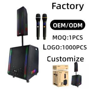 BA-X1508 Enceinte de fête sans fil à matrice linéaire divisée de 15 pouces avec éclairage LED RGB, deux micros sans fil, basses puissantes pour l'extérieur et la scène - Product Image 1