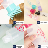 Bouteille d'huile capillaire vide personnalisée avec filtre en peigne 6 onces 100ml 180ml bouteille à capuchon en peigne racine bouteille applicateur en peigne pour teinture à l'huile capillaire