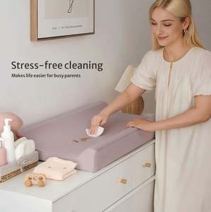 Cambiador de Pañales de Cuero Impermeable y Lavable de 32 x 16.6 Pulgadas, Cambiador de Pañales Confortable para Todas las Estaciones, para Cómoda y Mesa - Product Image 4