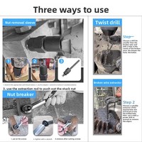 Juego de 29 piezas de herramientas para quitar tuercas oxidadas, extractor de tuercas de neumáticos dañadas, con rosca inversa, antideslizante, de cromo-molibdeno