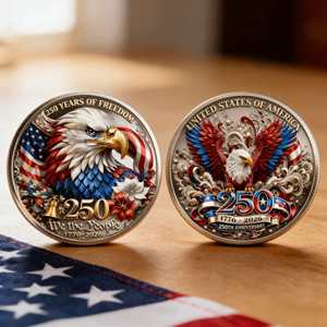 Moneda Conmemorativa Patriótica del 250 Aniversario de EE. UU. al por Mayor, Moneda Coleccionable 3D con Águila Calva y la Frase 'Nosotros <span class=keywords><strong>el</strong></span> Pueblo' - Product Image 1