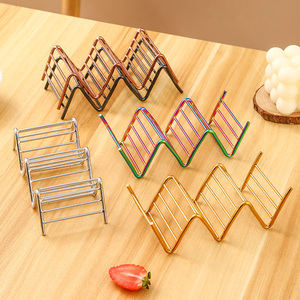 بيع بالجملة من الشركة المصنعة المكسيك سلك الفولاذ المقاوم للصدأ تاكو حامل حامل صينية لوحة حامل تاكو - Product Image 5