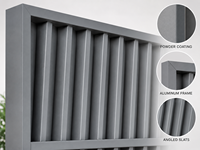 Panneaux de clôture horizontaux en alliage 6063 gris moderne antirouille pour mur de clôture de jardin résidentiel