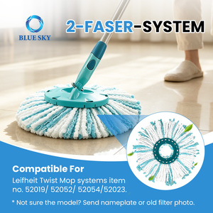 Tête de balai serpillère ronde de rechange pour balai serpillère à disque <span class=keywords><strong>Leifheit</strong></span> Clean Twist M, pièces de rechange pour serpillère microfibre à 2 fibres, personnalisation disponible - Product Image 4