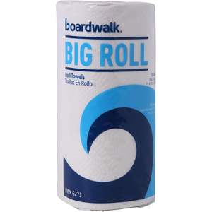 Rouleau de papier essuie-tout perforé blanc 2 plis Boardwalk 6273, 11 x 8 1/2, 250 feuilles par rouleau, rouleau de cuisine, boîte de 12 - Product Image 1