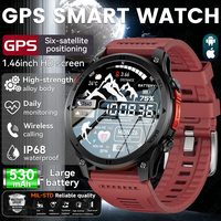 Reloj Inteligente con GPS BWGTH5 para Hombre, Deportivo, Rojo, de Silicona, con Brújula, Monitor de Actividad Física, para Android e IOS