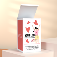 Caja de Cartón para Tabletas y Cápsulas Médicas con Logotipo Personalizado, Empaque de Papel para Medicamentos
