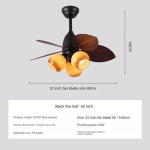 Ventilador de techo LED retro creativo con luz, adecuado para dormitorio, sala de estar, comedor, lámpara de techo. - Product Image 6