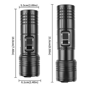 XHP90 COB Flashlight 6000mAh Rechargeable Digital Display High <b>Power</b> LED <b>Torch</b> With Tail Floodlight Design - Product Image 3