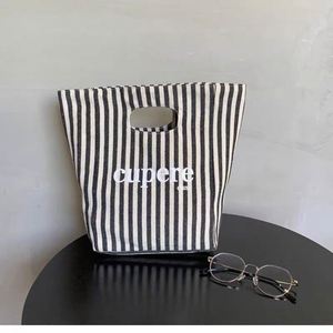 <b>Canvas</b> Lined Lunch Bag PC Material Lunch Bag Linen Bento Bag All Seasons Student Bag Customizable Closure Bag Cotton Handbag - Product Image 1
