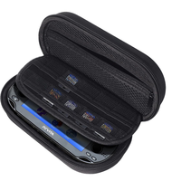 Étui de voyage portable brillant en matériau EVA, housse de protection avec fermeture éclair pour console de jeu PS Vita 1000/2000 (noir)
