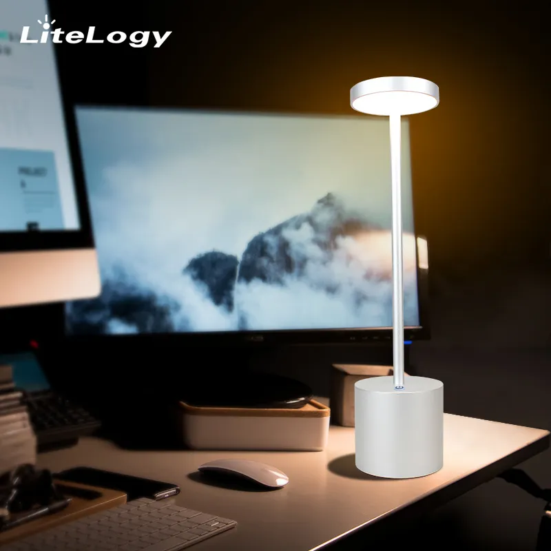 Nuovo Arrivo Lampe De Bureau Ricaricabile Eye-la cura HA CONDOTTO LA Luce Lampada Da Tavolo Rotondo Lampada Da Tavolo Con Interruttore di Tocco Dimmerabile