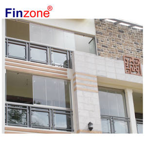 ประตูกระจกบานเลื่อนพับได้แบบซ้อนผนังกระจกแขวนด้านบนแบบไร้กรอบ - Product Image 3