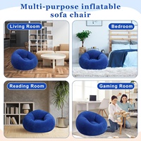 Ensemble de 6 fauteuils gonflables modernes en PVC floqué avec pompe à air électrique, pliables et portables pour films en plein air