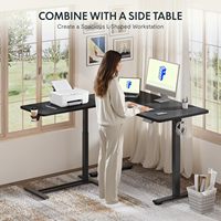Table de lit réglable FLEXISPOT H7 avec roulettes pneumatiques, bureau mobile pour ordinateur portable, pour hôpital et usage domestique (noir métallique)