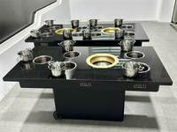 Table Commerciale en Marbre pour Hot Pot et Barbecue avec Chauffage par Induction, Grill Coréen Sans Fumée et Hot Pot Individuel pour Restaurant