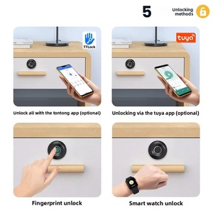 Petite serrure intelligente pour porte en bois, meuble, tiroir, avec contrôle par application Tuya, serrure <span class=keywords><strong>numérique</strong></span> biométrique sans clé, armoire, casier, boîte - Product Image 2